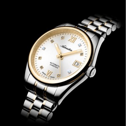 Adriatica Zegarek Damski Automatic Diamonds na srebrno-złotej bransolecie A3198.2183DA
