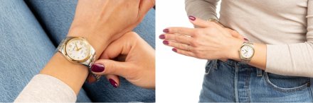 Adriatica Zegarek Damski Automatic Diamonds na srebrno-złotej bransolecie A3198.2183DA