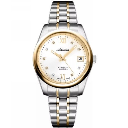 Adriatica Zegarek Damski Automatic Diamonds na srebrno-złotej bransolecie A3198.2183DA