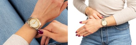 Adriatica Zegarek Damski Automatic Diamonds na srebrno-złotej bransolecie A3198.2181DA