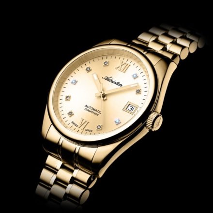 Adriatica Zegarek Damski Automatic Diamonds na złotej bransolecie A3198.1181DA