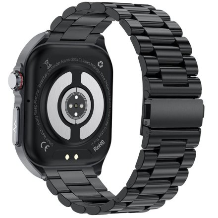 Rubicon RNCF36 smartwatch z pomiarem cukru i EKG czarny z bransoletką SMARUB309