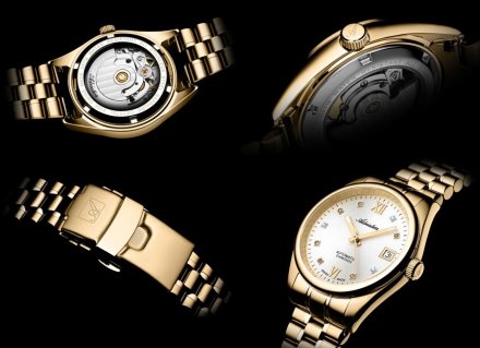Adriatica Zegarek Damski Automatic Diamonds na złotej bransolecie A3198.1183DA