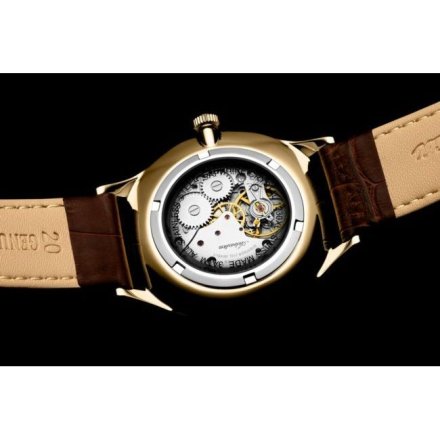 Adriatica Super de Luxe zegarek męski mechaniczny retro złoty brązowy A1230.1261MXLC
