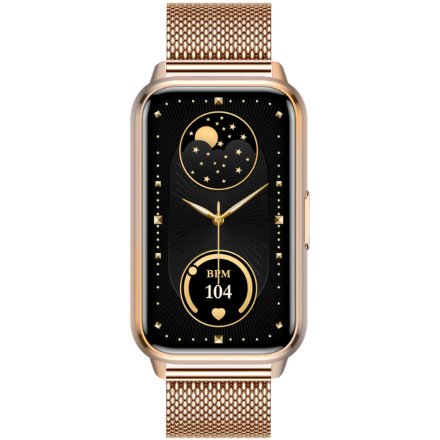 Rubicon RNCF48 różowe złoto elegancki damski smartwatch opaska bransoletka SMARUB352