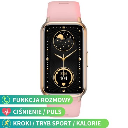 Rubicon RNCF48 różowy elegancki damski smartwatch opaska SMARUB355