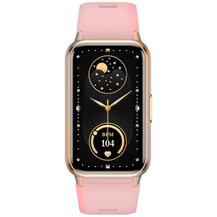 Rubicon RNCF48 różowy elegancki damski smartwatch opaska SMARUB355