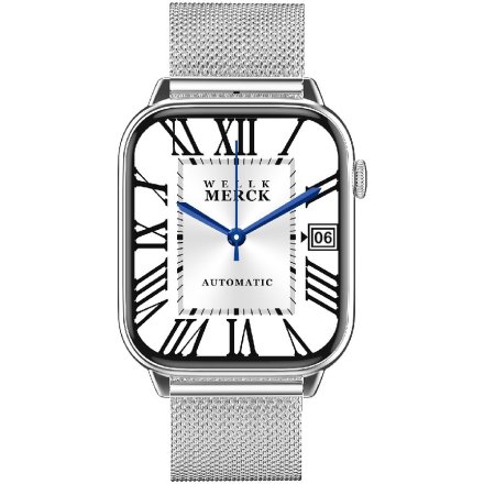 Rubicon RNCF49 srebrny mesh elegancki smartwatch AMOLED