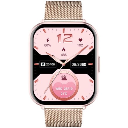 Rubicon RNCF46 różowozłoty stylowy smartwatch na bransolecie SMARUB375