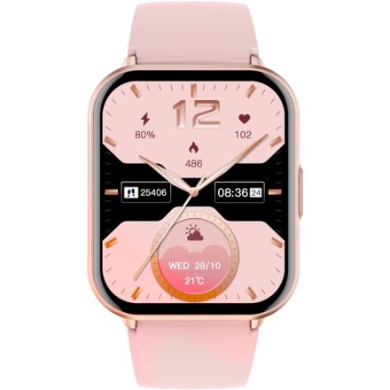 Rubicon RNCF46 różowy stylowy smartwatch na pasku SMARUB379