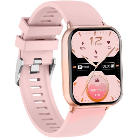 Rubicon RNCF46 różowy stylowy smartwatch na pasku SMARUB379