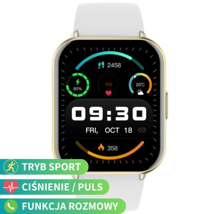 Rubicon RNCF46 biały stylowy smartwatch na pasku SMARUB377