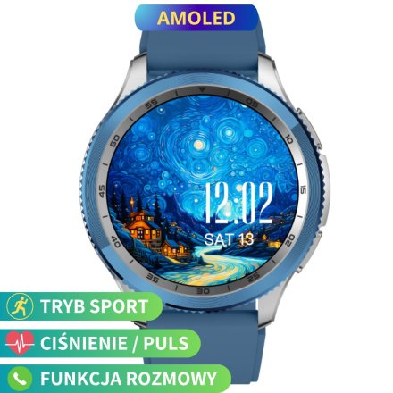 Rubicon RNCF45 niebieski smartwatch z funkcją rozmowy SMARUB373