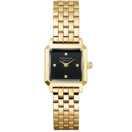 Rosefield Boxelle zegarek damski złoty z czarną tarczą BBGSG-B08