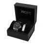Pacific X0080-12 komplet srebrny zegarek + bransoletka elegancki zestaw dla mężczyzn