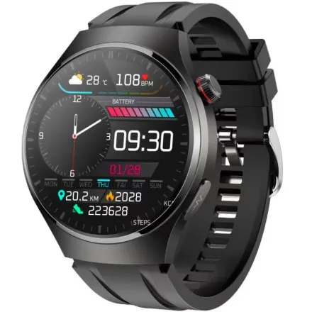 Rubicon RNCF32 czarny smartwatch z pomiarem EKG i cukru SMARUB086