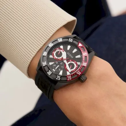 Guess Letterman GW0903G2 czarny zegarek męski czarna tarcza