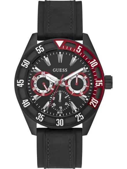 Guess Letterman GW0903G2 czarny zegarek męski czarna tarcza