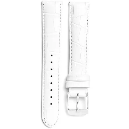 Adriatica biały pasek skórzany 19 mm ze srebrną sprzączką