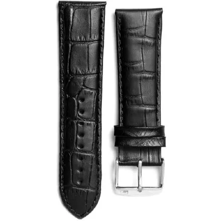 Adriatica czarny pasek skórzany 22 mm ze srebrną sprzączką