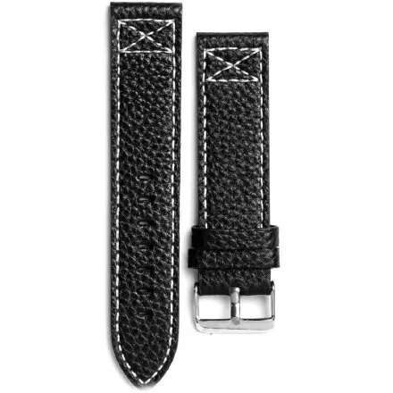 Adriatica czarny pasek skórzany 22 mm ze srebrną sprzączką