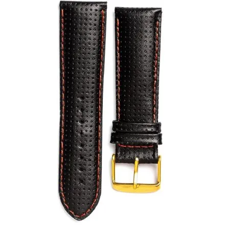 Adriatica czarny pasek skórzany 24 mm ze złotą sprzączką