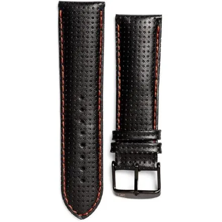 Adriatica czarny pasek skórzany 24 mm z czarną sprzączką