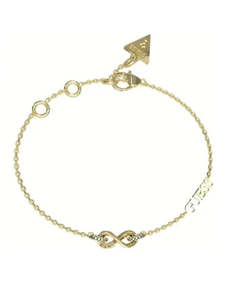 Złota bransoletka nieskończoność GUESS ENDLESS DREAM JUBB03265JW (L)