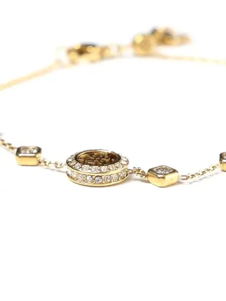 Złota bransoletka GUESS 4G CRUSH logo kryształy JUBB04156JW