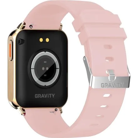 GRAVITY GT17-1 prostokątny różowy złoty smartwatch do rozmów