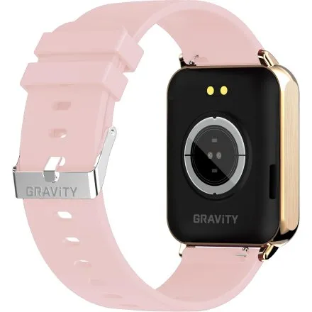 GRAVITY GT17-1 prostokątny różowy złoty smartwatch do rozmów
