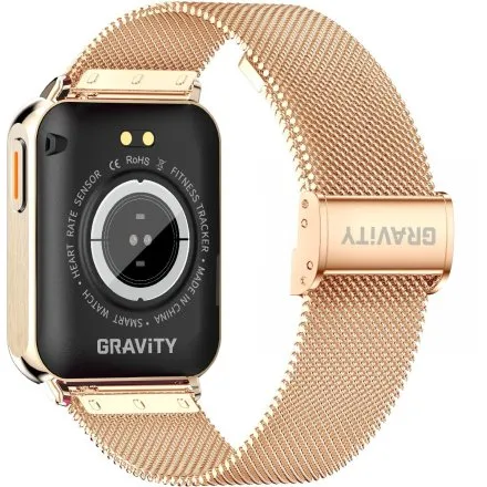 GRAVITY GT17-2 prostokątny granatowy złoty smartwatch do rozmów