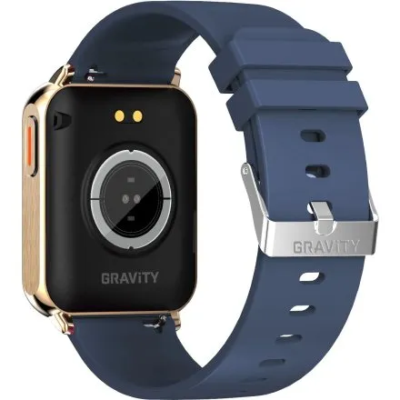 GRAVITY GT17-2 prostokątny granatowy złoty smartwatch do rozmów