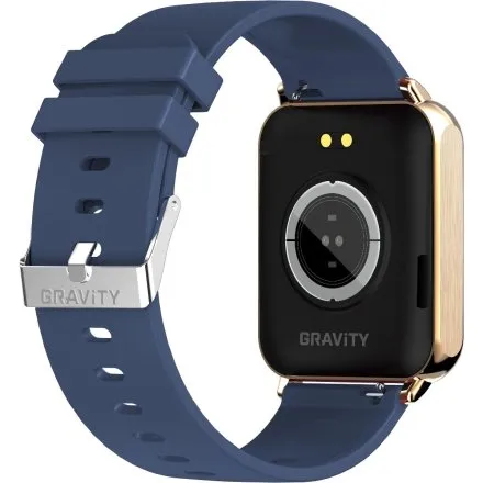 GRAVITY GT17-2 prostokątny granatowy złoty smartwatch do rozmów