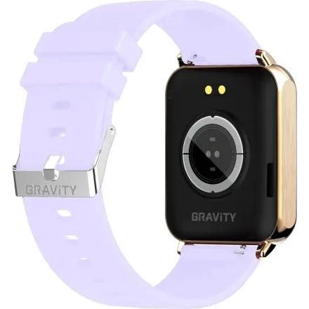 GRAVITY GT17-3 prostokątny fioletowy złoty smartwatch do rozmów