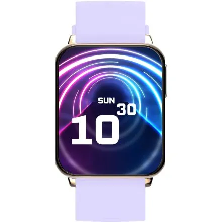 GRAVITY GT17-3 prostokątny fioletowy złoty smartwatch do rozmów