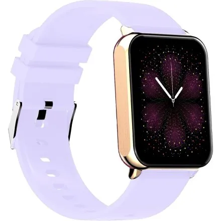 GRAVITY GT17-3 prostokątny fioletowy złoty smartwatch do rozmów