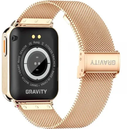 GRAVITY GT17-4 prostokątny szary złoty smartwatch do rozmów