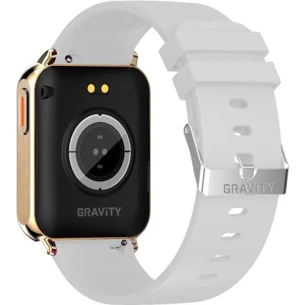 GRAVITY GT17-4 prostokątny szary złoty smartwatch do rozmów