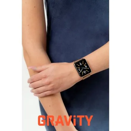GRAVITY GT17-4 prostokątny szary złoty smartwatch do rozmów