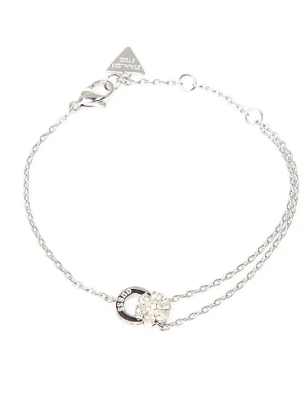 Srebrna bransoletka Guess LILY  zawieszka kwiatek kryształki JUBB05111JW (S)