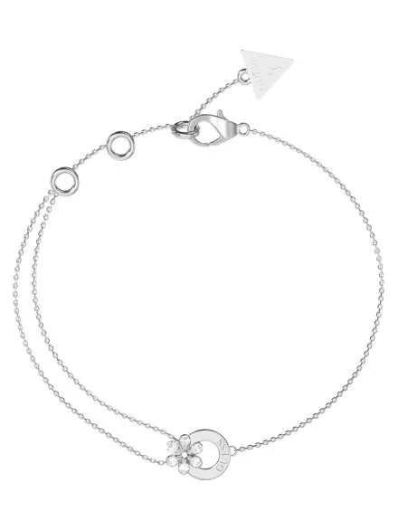 Srebrna bransoletka Guess LILY  zawieszka kwiatek kryształki JUBB05111JW (S)
