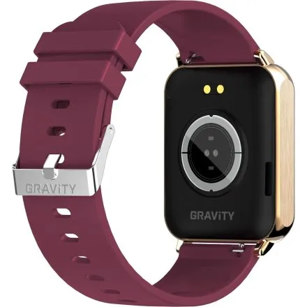 GRAVITY GT17-6 prostokątny bordo złoty smartwatch do rozmów