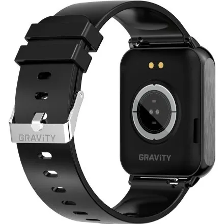 GRAVITY GT17-7 prostokątny czarny smartwatch do rozmów