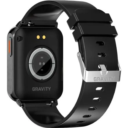 GRAVITY GT17-7 prostokątny czarny smartwatch do rozmów
