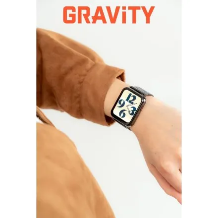 GRAVITY GT17-7 prostokątny czarny smartwatch do rozmów