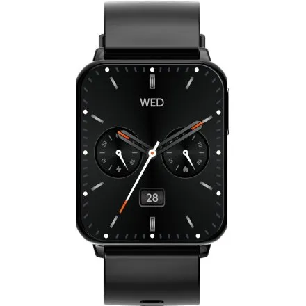 GRAVITY GT17-7 prostokątny czarny smartwatch do rozmów