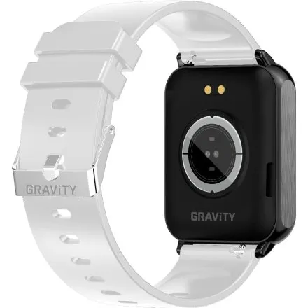 GRAVITY GT17-8 prostokątny czarny biały smartwatch do rozmów