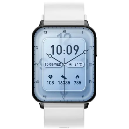 GRAVITY GT17-8 prostokątny czarny biały smartwatch do rozmów