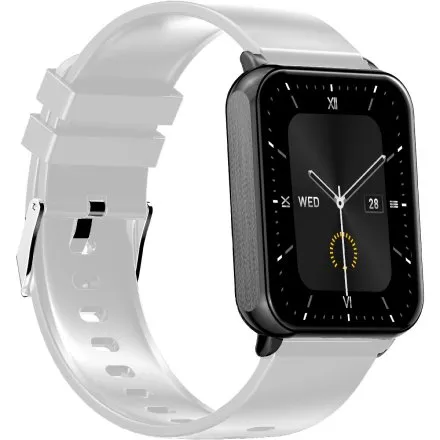 GRAVITY GT17-8 prostokątny czarny biały smartwatch do rozmów